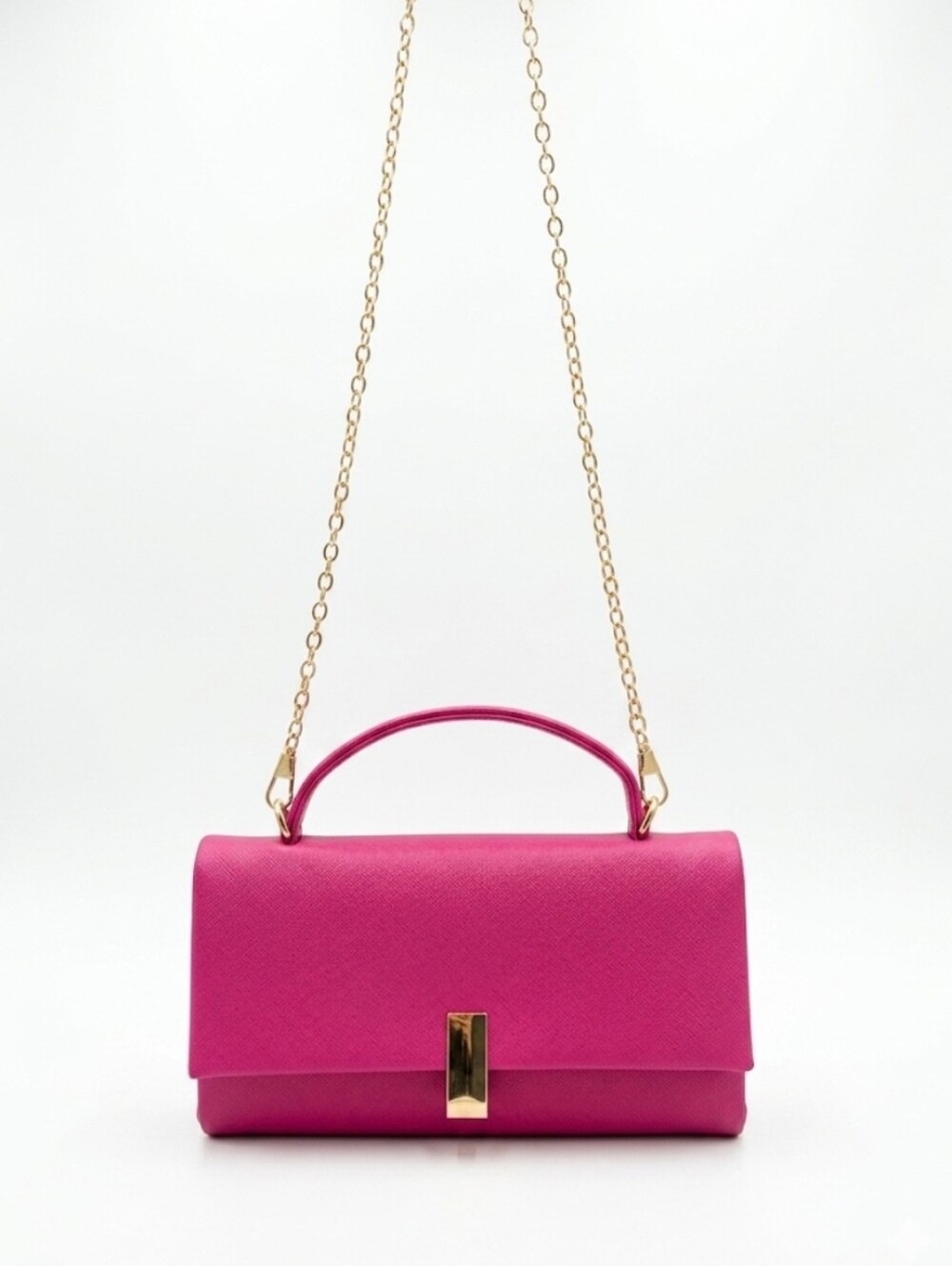 Le Château Hot Pink Saffiano Crossbody Clutch • Sexy Night Out Bag!